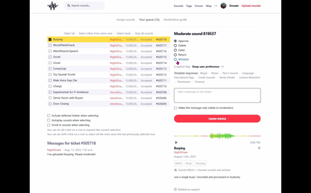 Freesound moderation